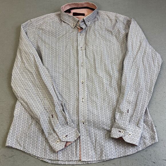 Harper Leyland Button Down Shirt Mens Large Casual London Paisley Print Preppy - Picture 1 of 8